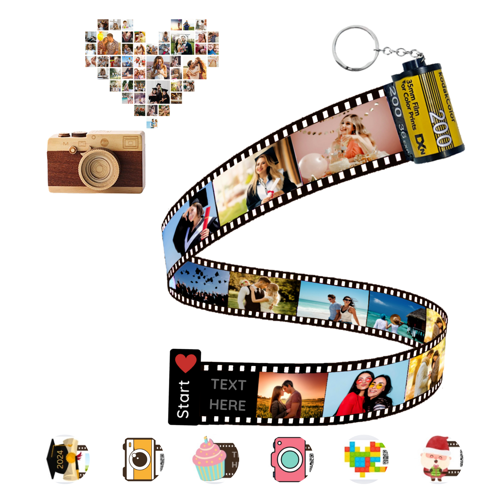 Film Roll Keychain | Personalised Photo Album | Uniqicon