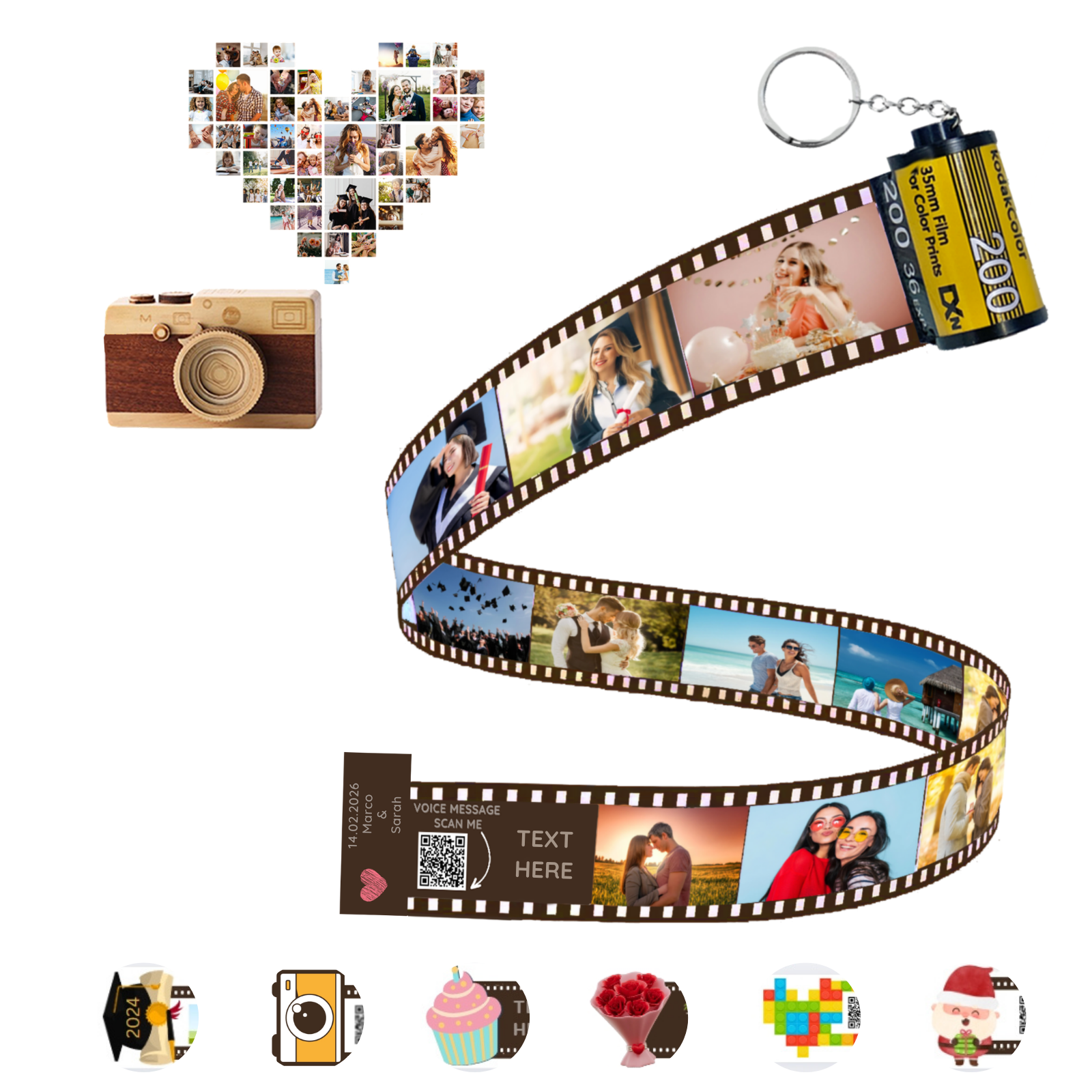 Film Roll Keychain F4 | Anniversary Photo Gift | Uniqicon