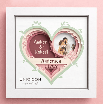 Personalized Layered 3D Paper Art Shadow Box Photo Frame