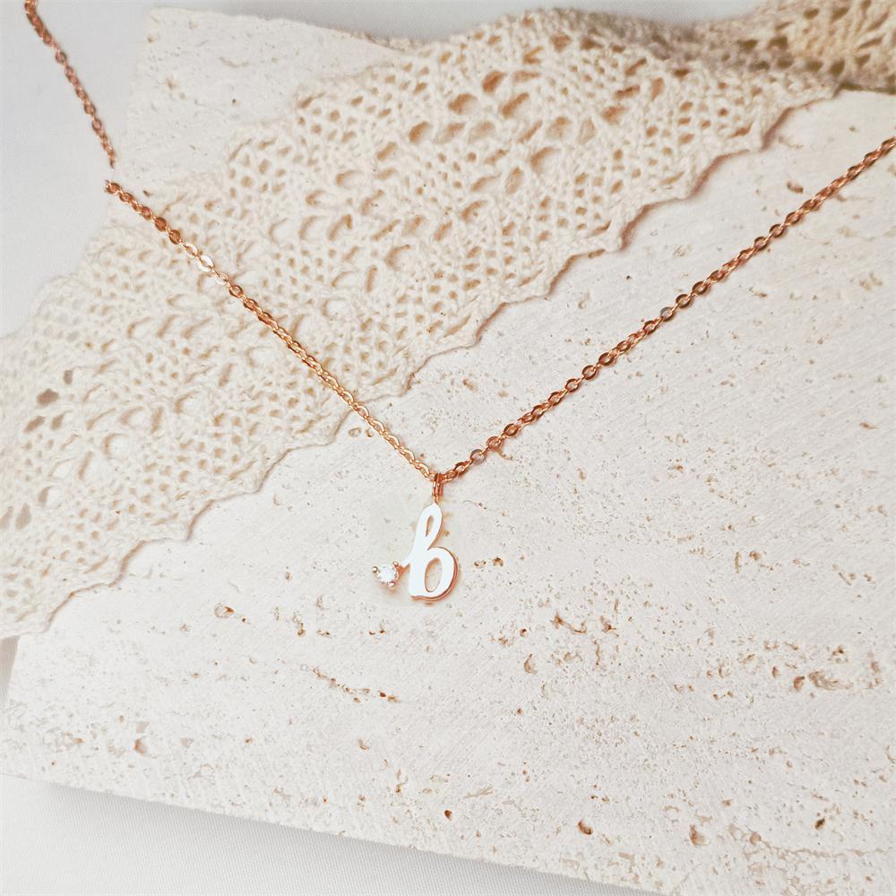 Initial 26 English Letters Pendant Dainty Necklace 925 Sterling Silver Voice Message Birthday Valentine's Day Christmas Graduation Friend Anniversary Gift (Ready To Ship) - Image #10