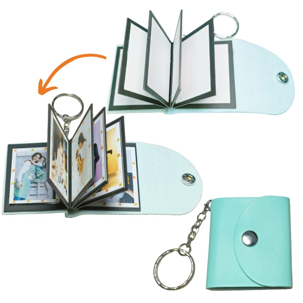 Mini Photo Keychain, DIY Small Custom Leather Memory Photo, Picture Keychains Personalized Album, Mini Cute Key Ring Keychain with Picture Book for Family, Boyfriend, Couples, Dog, Friends - uniqicon