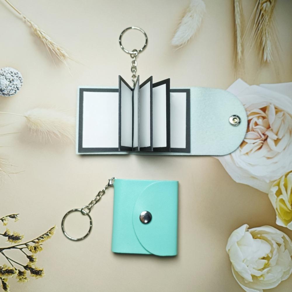 Mini Photo Keychain, DIY Small Custom Leather Memory Photo, Picture Keychains Personalized Album, Mini Cute Key Ring Keychain with Picture Book for Family, Boyfriend, Couples, Dog, Friends - uniqicon