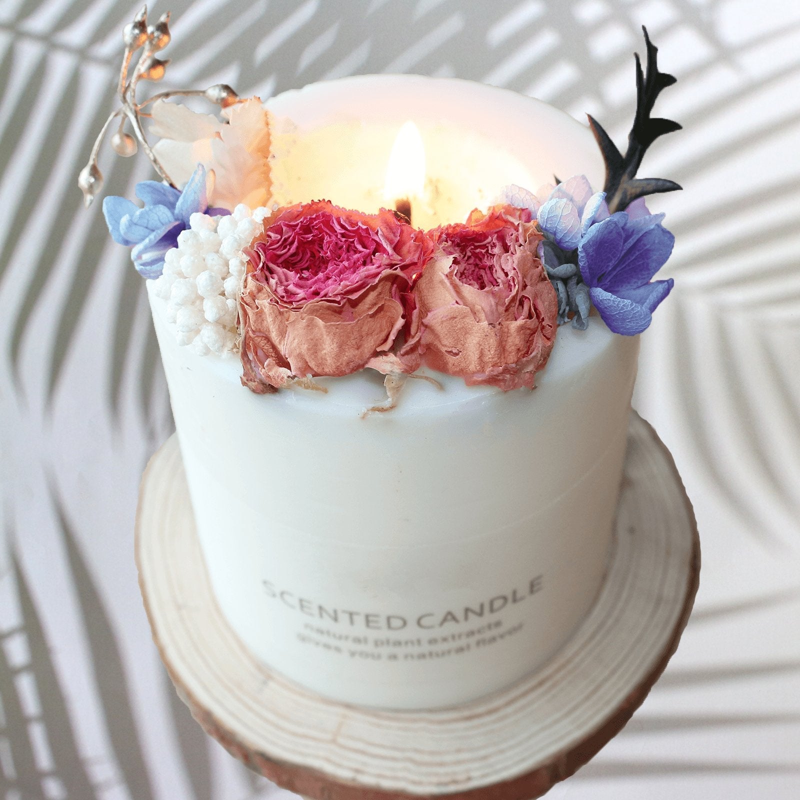 Natural soy scented pillar candles, luxury non toxic white bathroom candle, scented wax romantic rose jar candles aesthetic decorative gifts for women, home - uniqicon