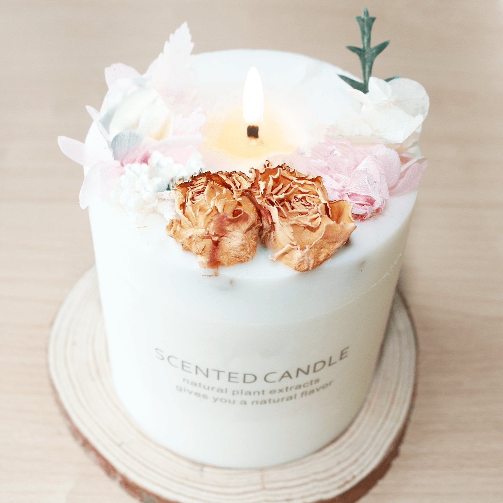 Natural soy scented pillar candles, luxury non toxic white bathroom candle, scented wax romantic rose jar candles aesthetic decorative gifts for women, home - uniqicon