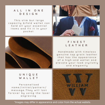 Personalised Leather Slim Credit Card  Mens Unique Laser Engraved Wallets Custom Hombres Minimalist Men'S Carteras Para Billeteras De Front Pocket Wallet Gifts For Men Boyfriend