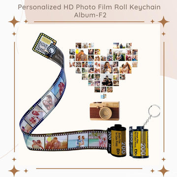 Personalized Customized Memory Retro Camera Film HD Photo Album Film Roll Keychain F2 Voice Message Creative Birthday Valentine Christmas Graduation Friend Anniversary Gift Souvenir Customized Handmade