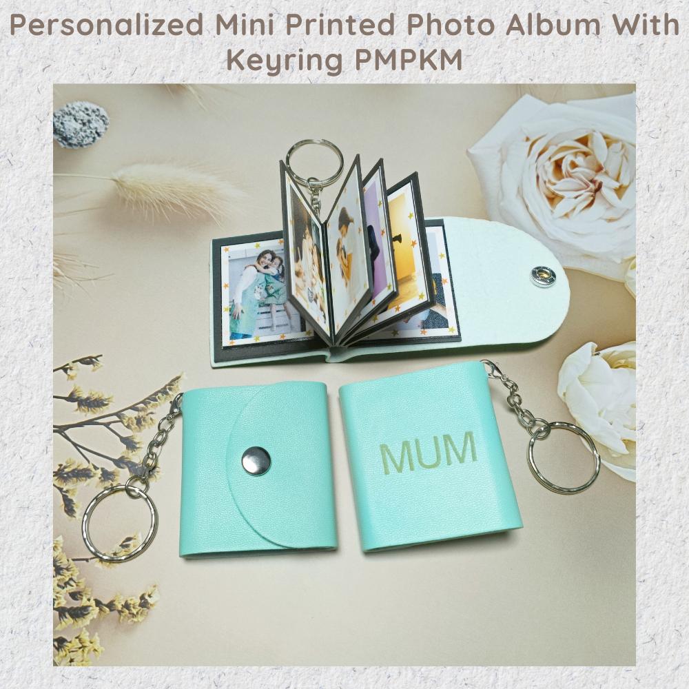 Personalized Mini Photo Keychain, Small Custom Leather Memory Photo, Picture Keychains Personalized Album, Mini Cute Key Ring Keychain with Picture Book for Family, Boyfriend, Couples, Dog, Friends - uniqicon