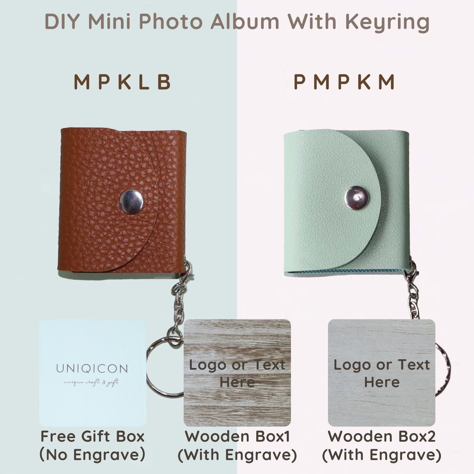 Personalized Mini Photo Keychain, Small Custom Leather Memory Photo, Picture Keychains Personalized Album, Mini Cute Key Ring Keychain with Picture Book for Family, Boyfriend, Couples, Dog, Friends - uniqicon