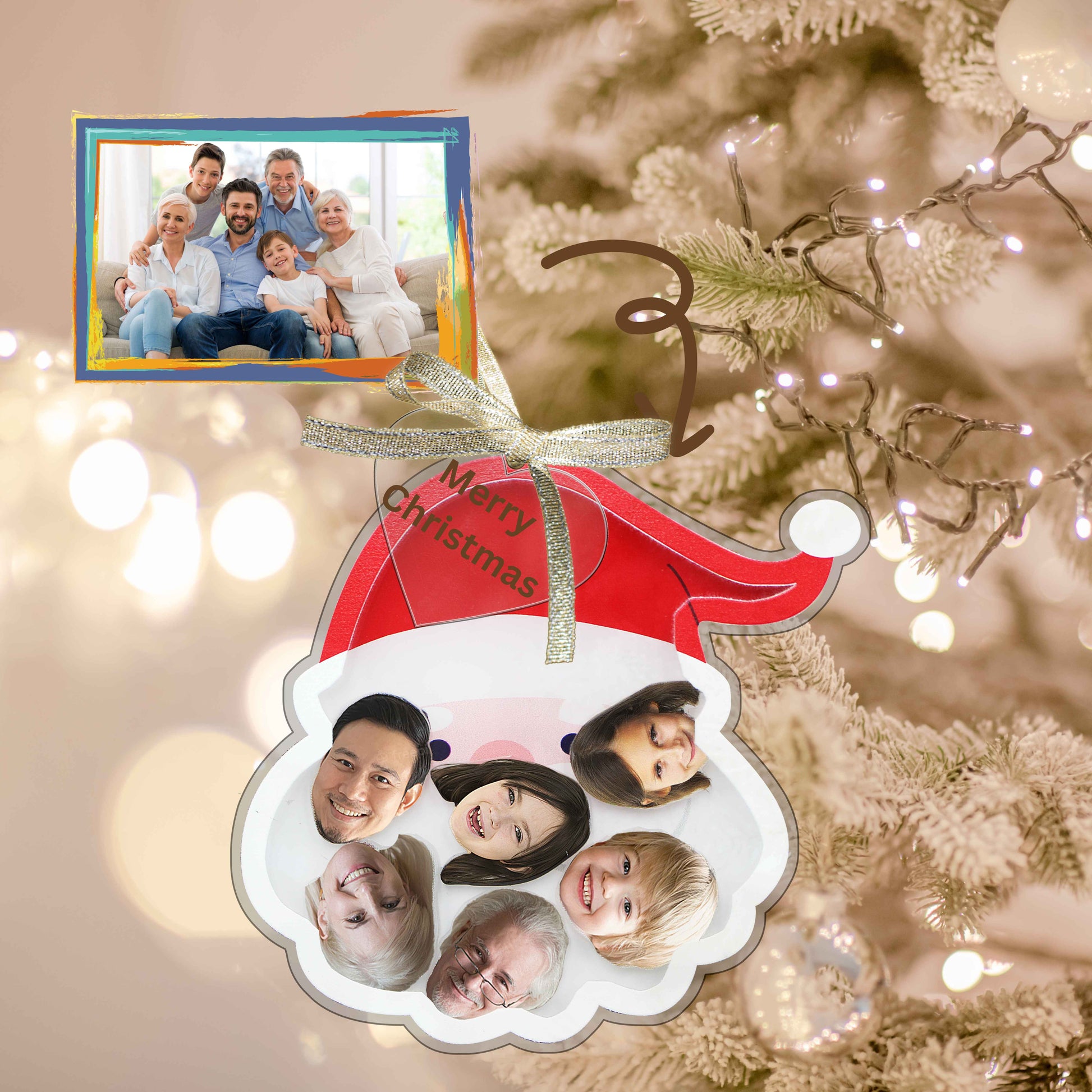 Personalized Photo Shaker Ornaments, 2024 Christmas Ball Tree Decorations Acrylic Bauble Ornament With Name Using My Photo, Xmas Décor Ornaments Personalized Memories For Christmas Family Keepsake - uniqicon