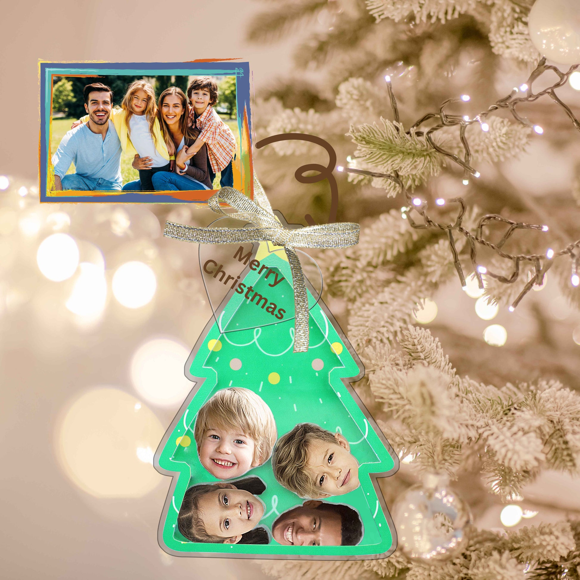 Personalized Photo Shaker Ornaments, 2024 Christmas Ball Tree Decorations Acrylic Bauble Ornament With Name Using My Photo, Xmas Décor Ornaments Personalized Memories For Christmas Family Keepsake - uniqicon
