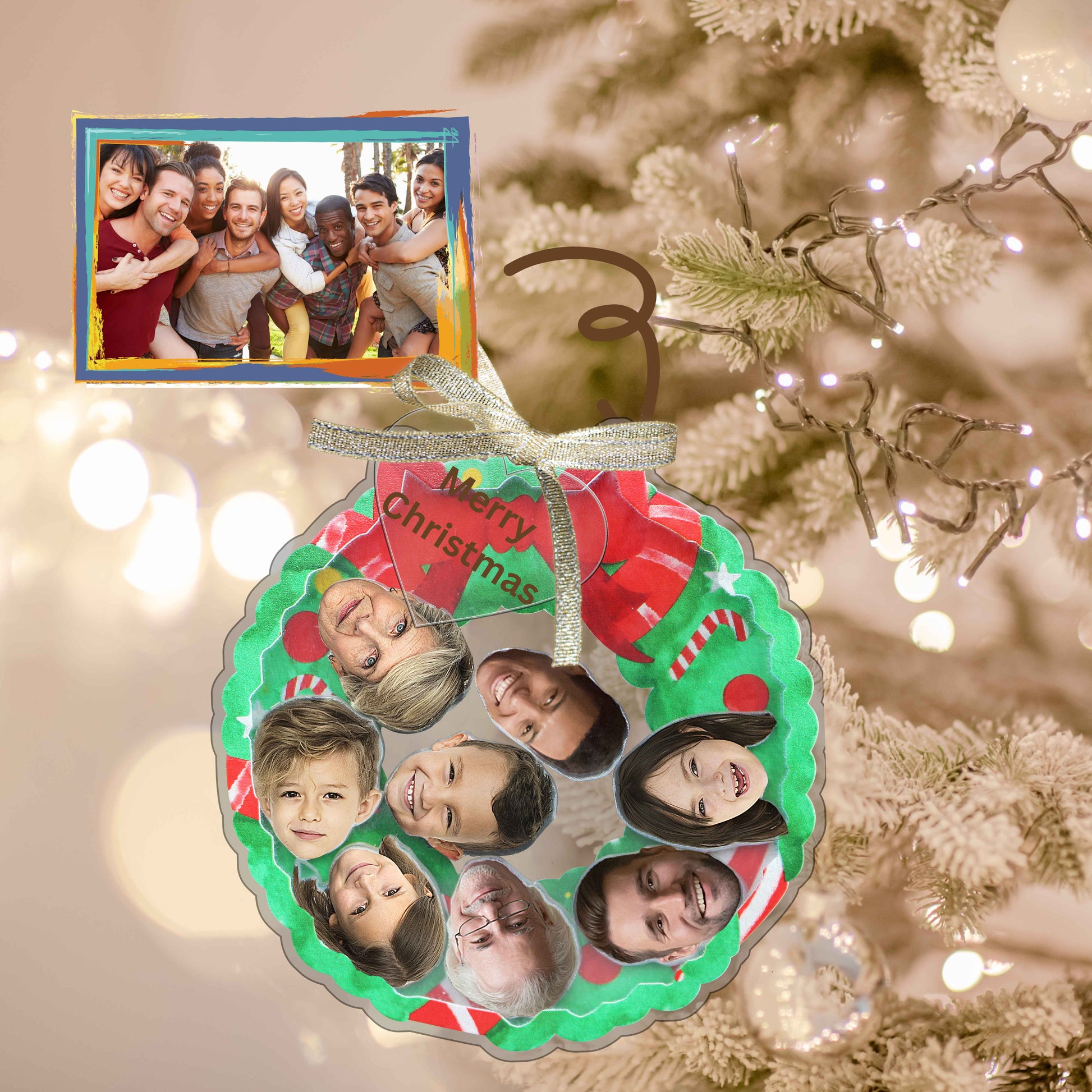 Personalized Photo Shaker Ornaments, 2024 Christmas Ball Tree Decorations Acrylic Bauble Ornament With Name Using My Photo, Xmas Décor Ornaments Personalized Memories For Christmas Family Keepsake - uniqicon