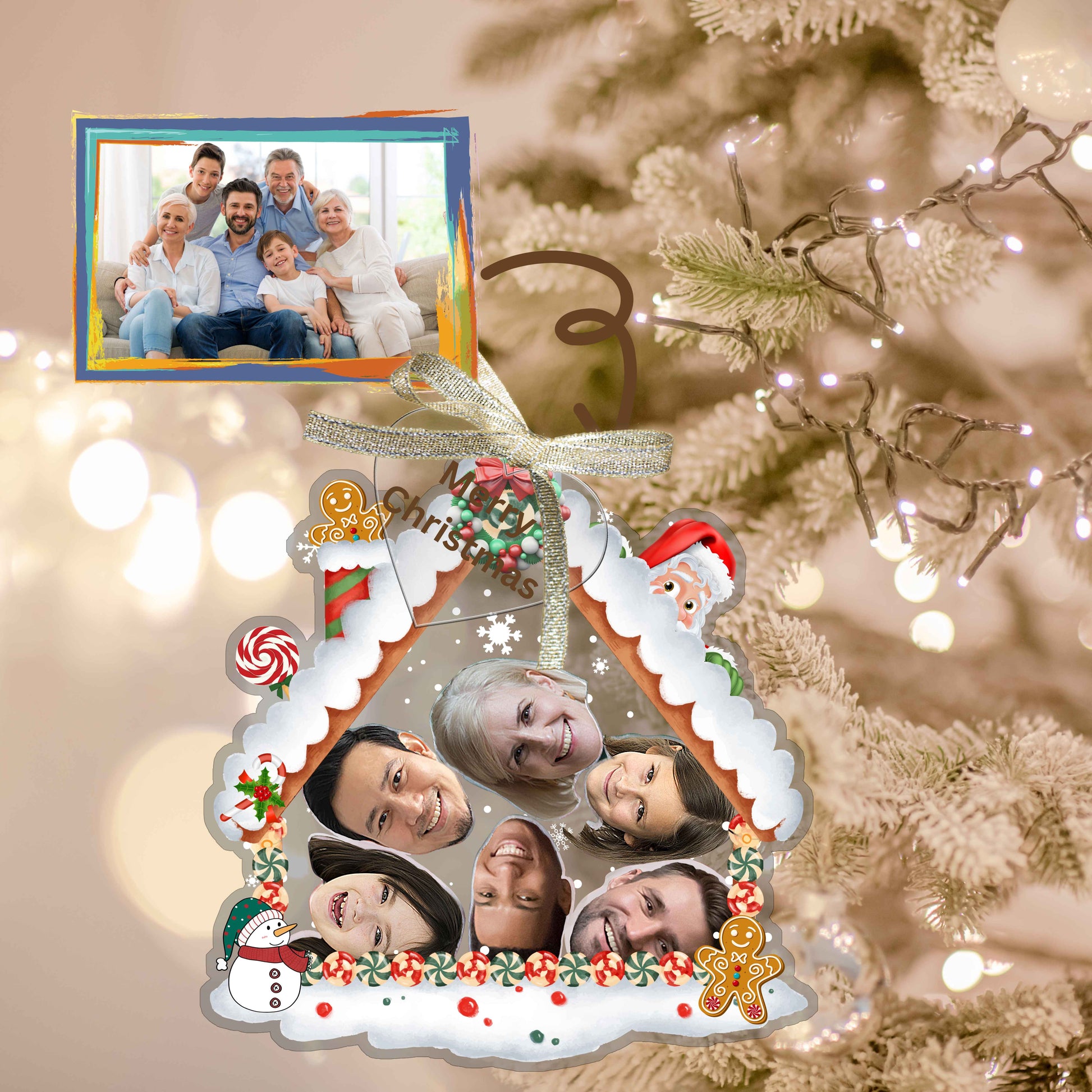 Personalized Photo Shaker Ornaments, 2024 Christmas Ball Tree Decorations Acrylic Bauble Ornament With Name Using My Photo, Xmas Décor Ornaments Personalized Memories For Christmas Family Keepsake - uniqicon