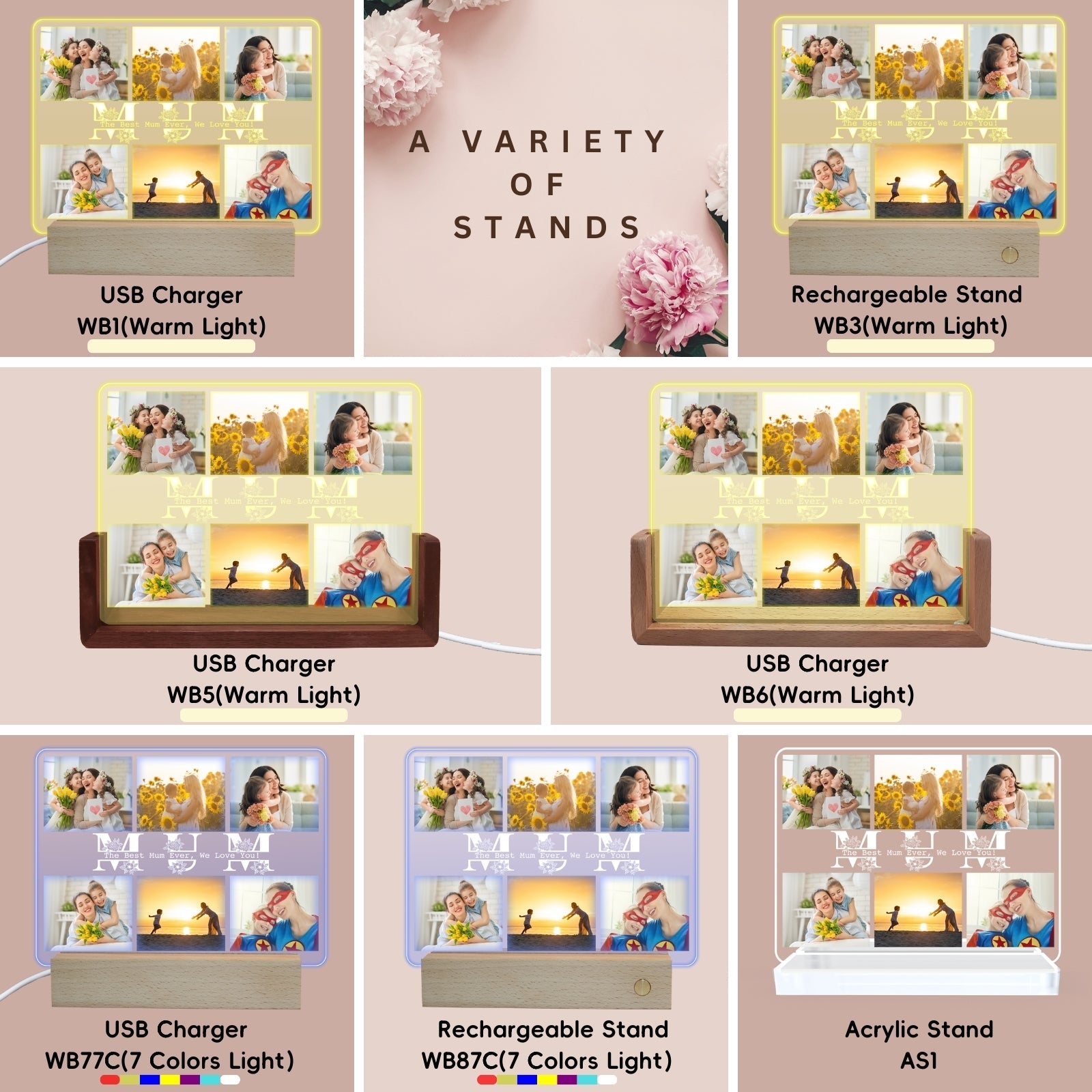 Best Gifts from Kids for Mum Birthday,Personalised Picture Mothers Day Photo Frames Multiple Pictures Mummy To Be Decorations,Presents On Her Mums Frame Gift Step Mother'S In Law - uniqicon