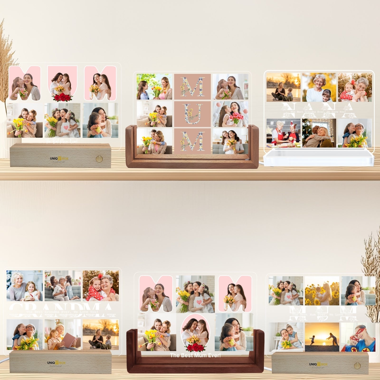 Best Gifts from Kids for Mum Birthday,Personalised Picture Mothers Day Photo Frames Multiple Pictures Mummy To Be Decorations,Presents On Her Mums Frame Gift Step Mother'S In Law - uniqicon
