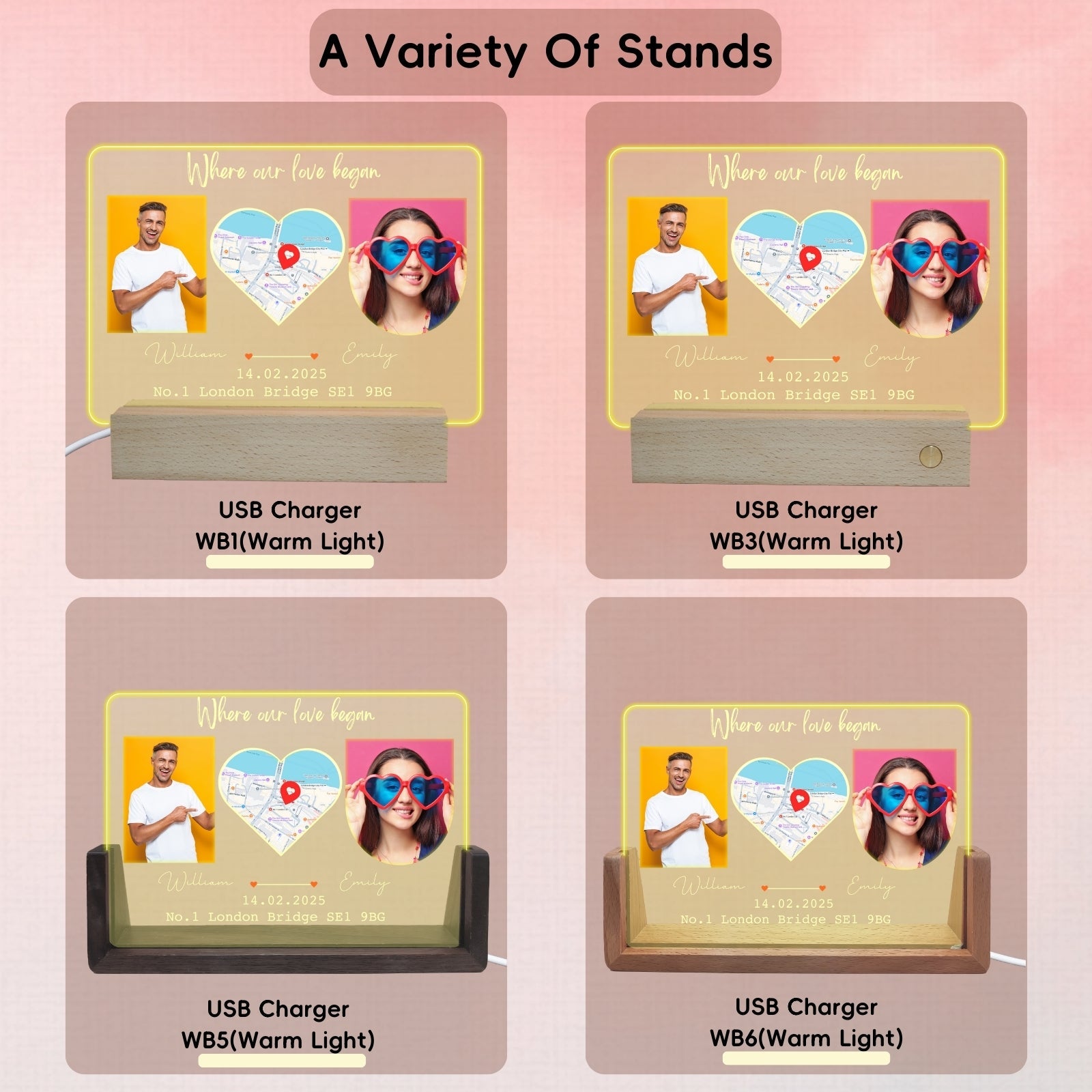 First Valentines Gifts for Her,The Day Where Our Love Begin Frame,Personalised Romantic First Wedding Anniversary Engagement Gifts for Couple,Husband,Boyfriend,Her,Him,LED Photo Frame - uniqicon