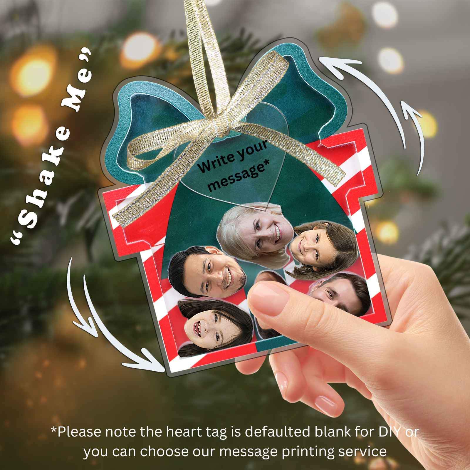 Personalized Photo Shaker Ornaments, 2024 Christmas Ball Tree Decorations Acrylic Bauble Ornament With Name Using My Photo, Xmas Décor Ornaments Personalized Memories For Christmas Family Keepsake - uniqicon