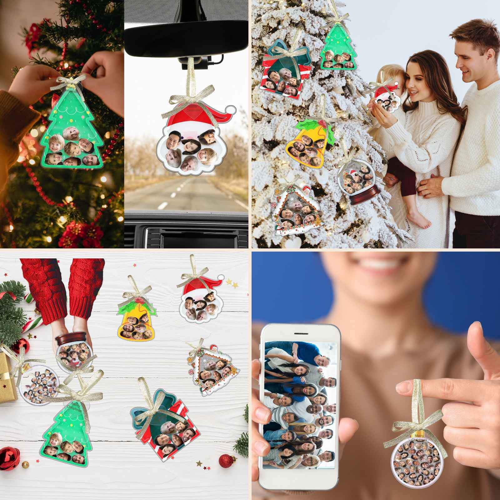 Personalized Photo Shaker Ornaments, 2024 Christmas Ball Tree Decorations Acrylic Bauble Ornament With Name Using My Photo, Xmas Décor Ornaments Personalized Memories For Christmas Family Keepsake - uniqicon