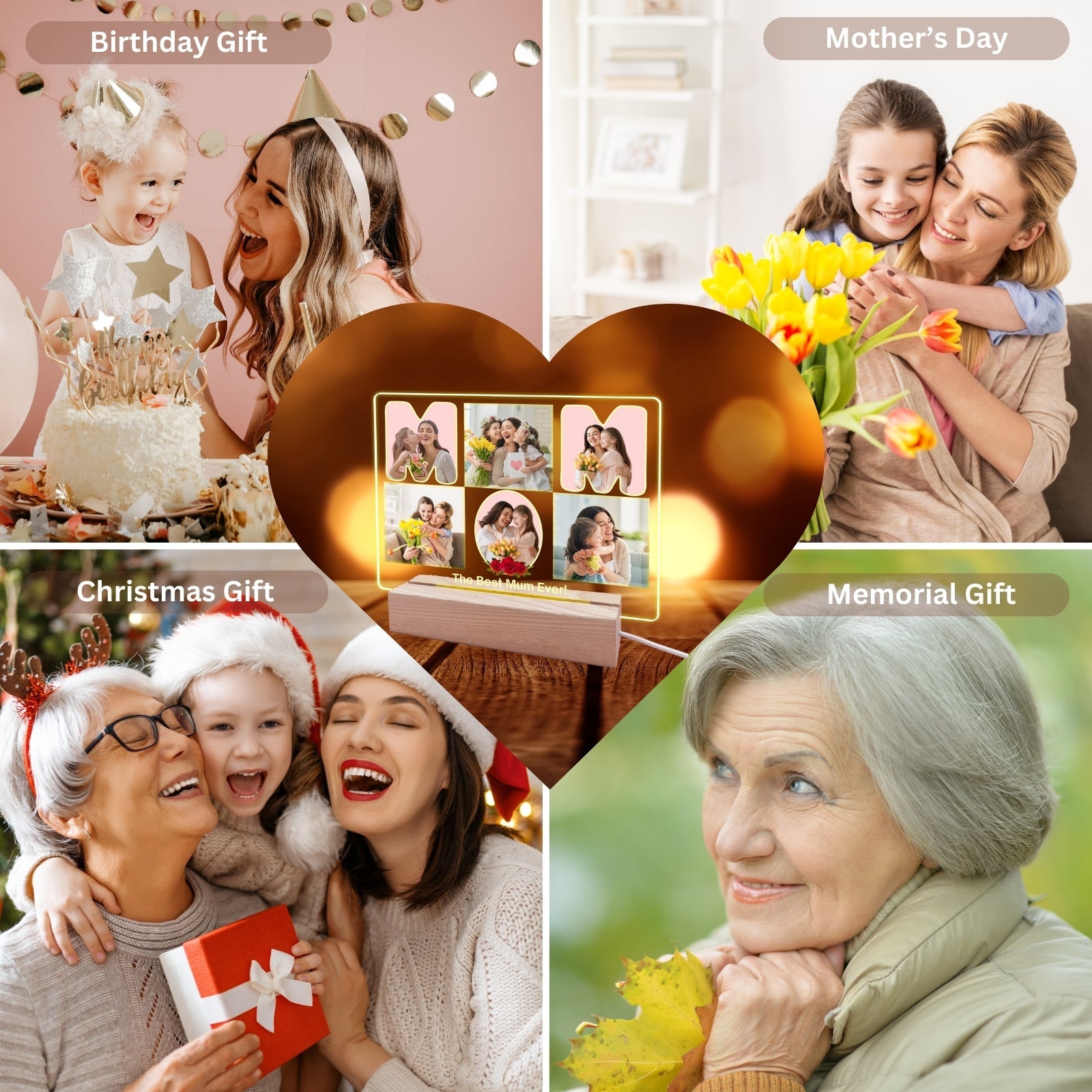 Mothers Day Gifts for Mom,Personalised Picture Photo Frames,Multiple Pictures Presents On Her Birthday Frame Gift,Step Mother'S In Law Mummy to Be Decorations - uniqicon