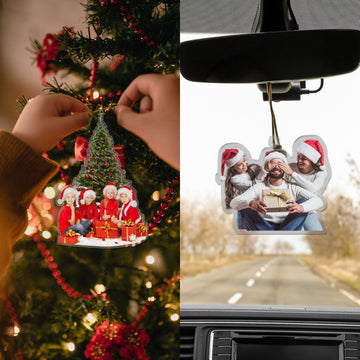 Personalized Christmas Ornaments, Custom Shape With Names, Using My Own Photo, 2024 2D Christmas Décor Tree Bauble Decorations Xmas Ornament Memories Personalized For Christmas Family Keepsake
