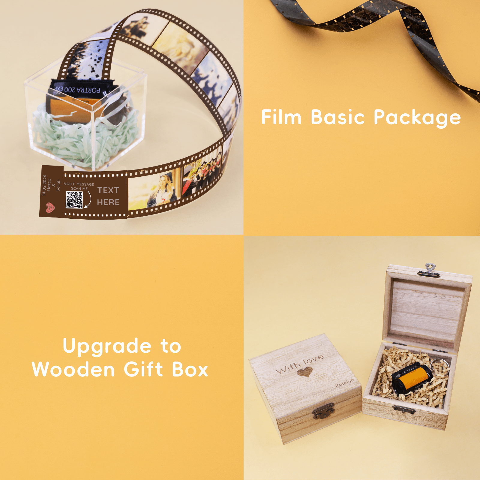 Personalized Customized Memory Retro Camera Film HD Photo Album Film Roll Keychain F4 Voice Message Creative Birthday Valentine Christmas Graduation Friend Anniversary Gift Souvenir Customized Handmade - uniqicon