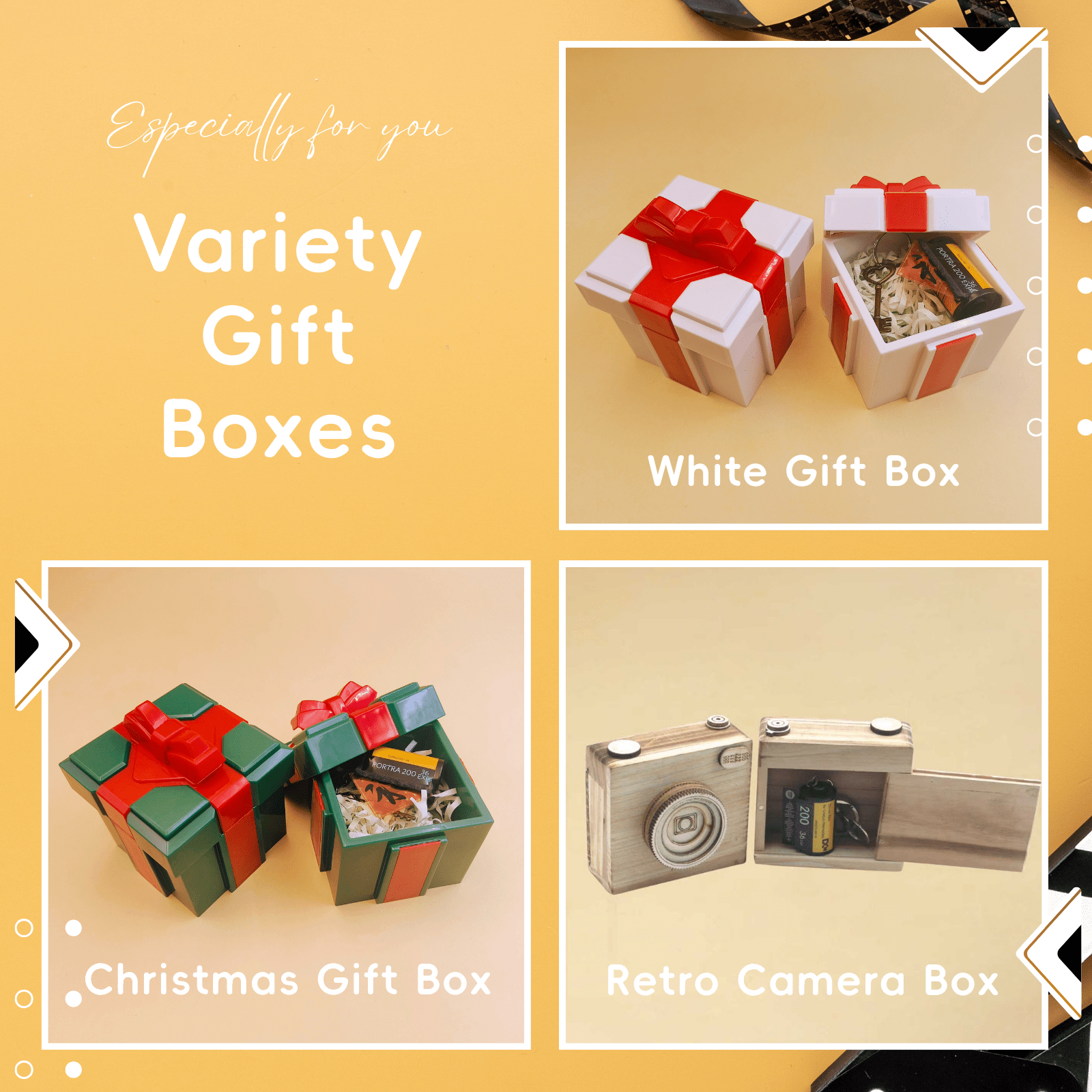 Personalized Customized Memory Retro Camera Film HD Photo Album Film Roll Keychain FG1 Voice Message Creative Birthday Valentine Christmas Graduation Friend Anniversary Gift Souvenir Customized Handmade - uniqicon