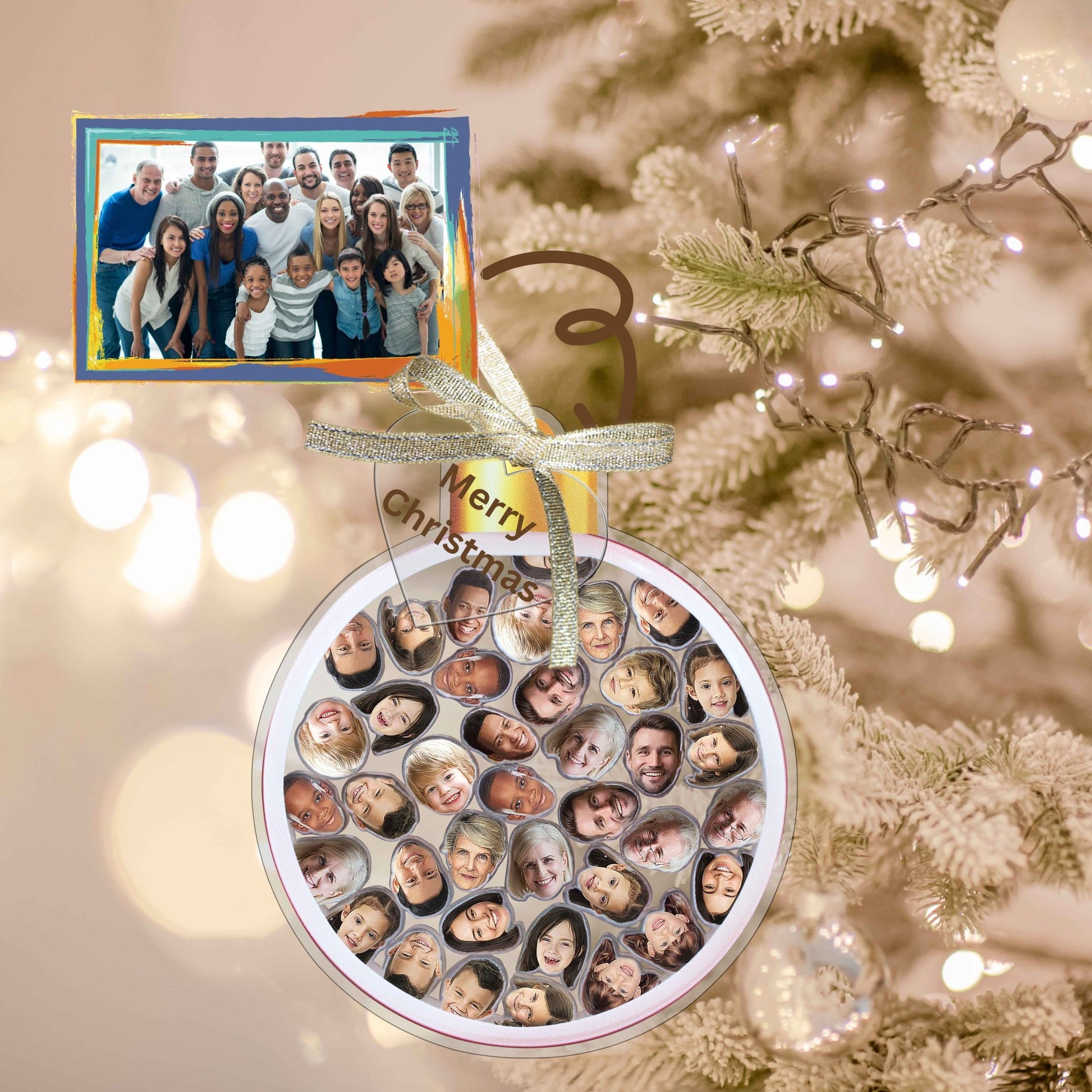 Personalized Photo Shaker Ornaments, 2024 Christmas Ball Tree Decorations Acrylic Bauble Ornament With Name Using My Photo, Xmas Décor Ornaments Personalized Memories For Christmas Family Keepsake - uniqicon