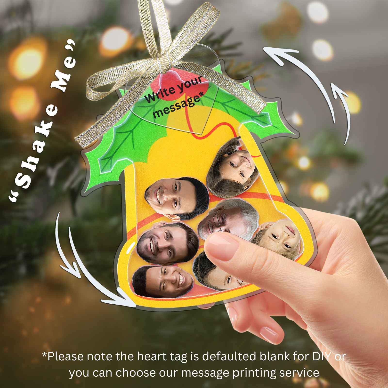 Personalized Photo Shaker Ornaments, 2024 Christmas Ball Tree Decorations Acrylic Bauble Ornament With Name Using My Photo, Xmas Décor Ornaments Personalized Memories For Christmas Family Keepsake - uniqicon