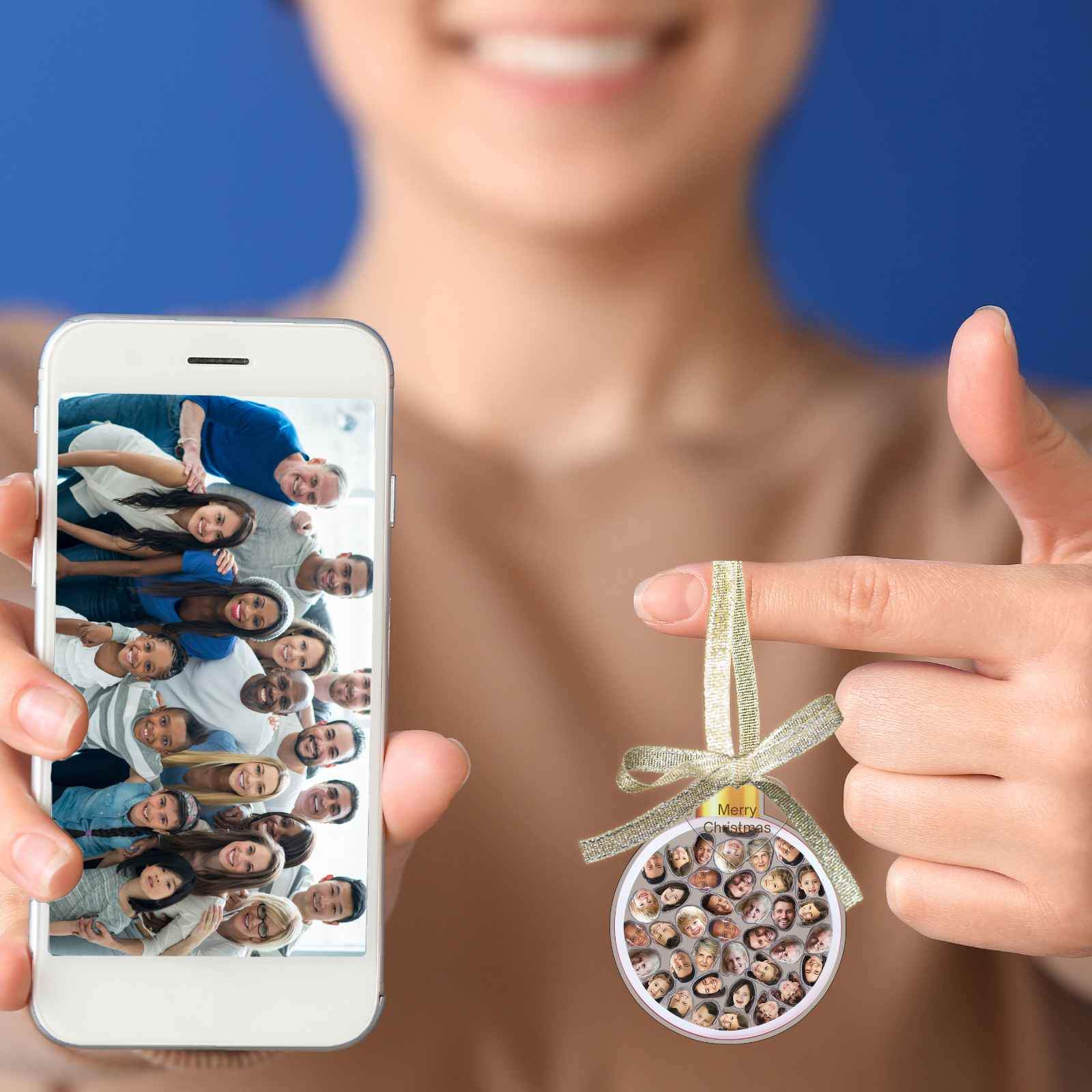 Personalized Photo Shaker Ornaments, 2024 Christmas Ball Tree Decorations Acrylic Bauble Ornament With Name Using My Photo, Xmas Décor Ornaments Personalized Memories For Christmas Family Keepsake - uniqicon