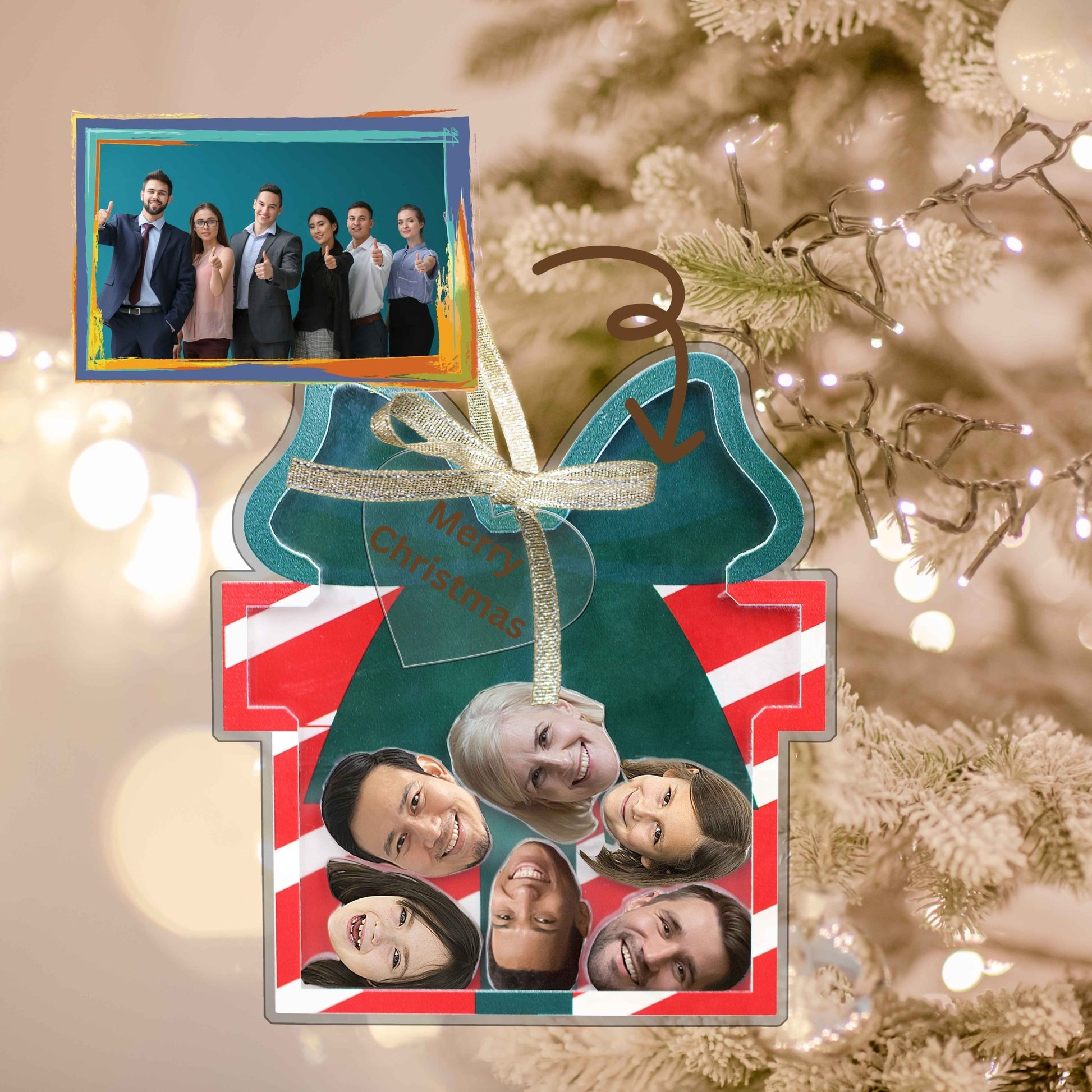 Personalized Photo Shaker Ornaments, 2024 Christmas Ball Tree Decorations Acrylic Bauble Ornament With Name Using My Photo, Xmas Décor Ornaments Personalized Memories For Christmas Family Keepsake - uniqicon