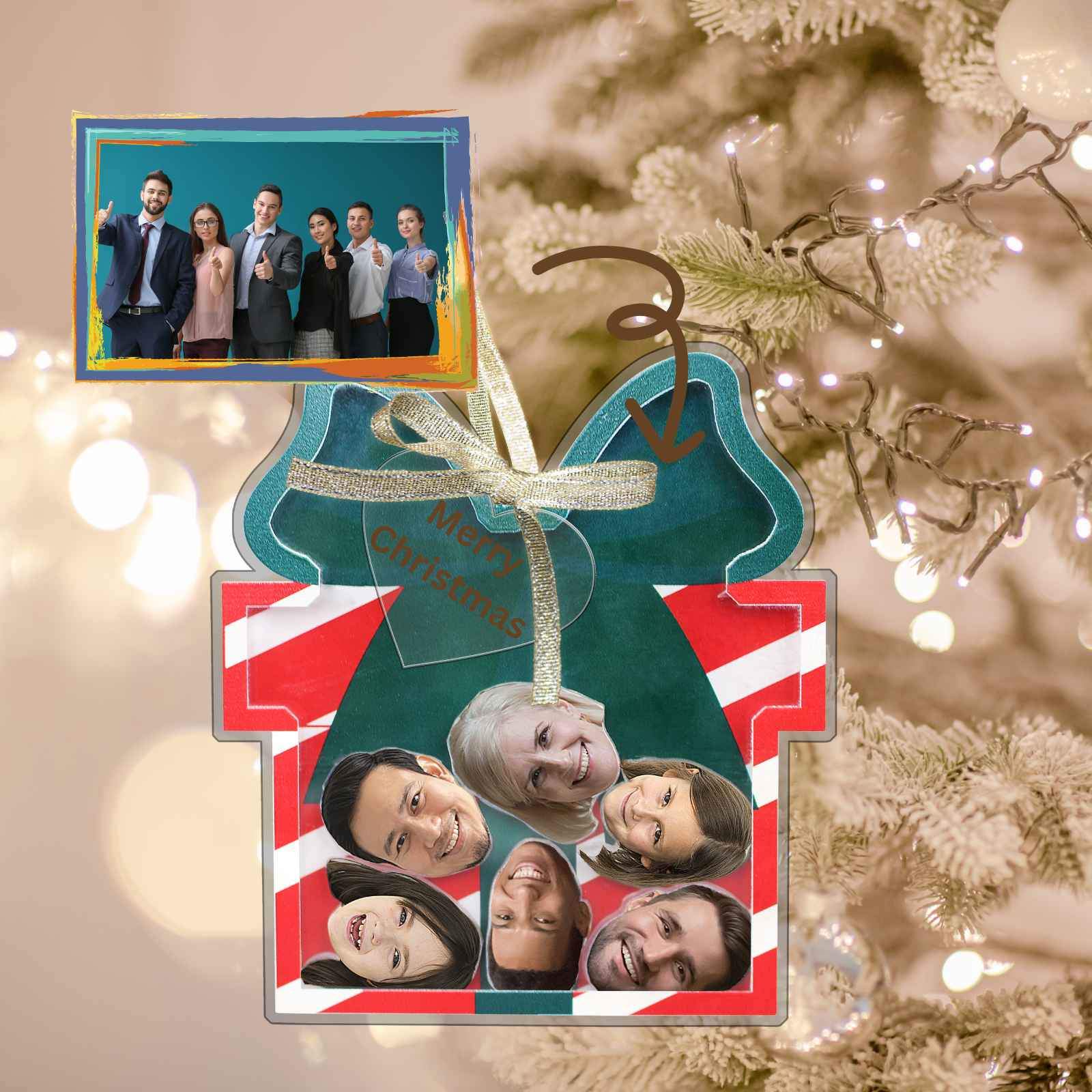 Personalized Photo Shaker Ornaments, 2024 Christmas Ball Tree Decorations Acrylic Bauble Ornament With Name Using My Photo, Xmas Décor Ornaments Personalized Memories For Christmas Family Keepsake - uniqicon