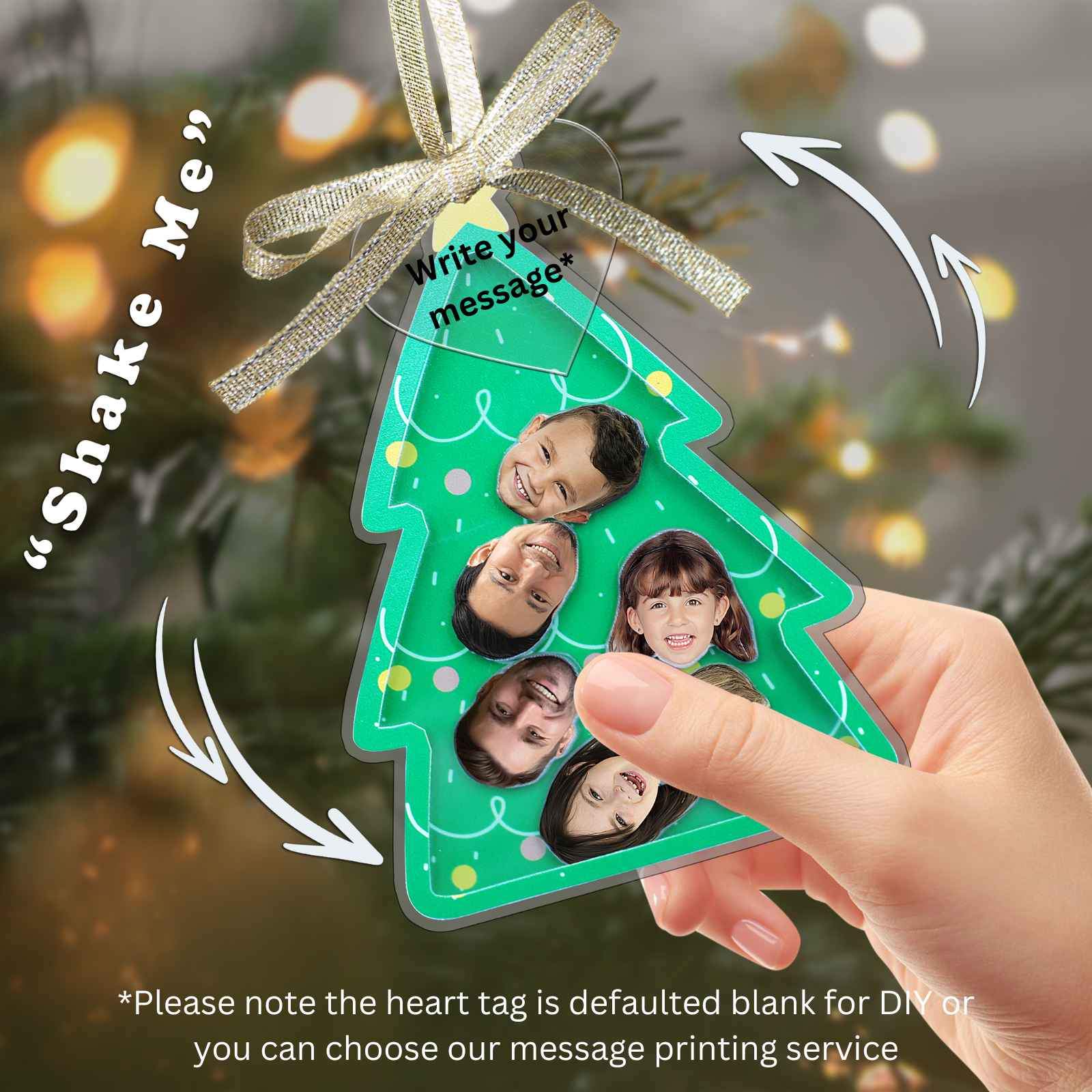 Personalized Photo Shaker Ornaments, 2024 Christmas Ball Tree Decorations Acrylic Bauble Ornament With Name Using My Photo, Xmas Décor Ornaments Personalized Memories For Christmas Family Keepsake - uniqicon