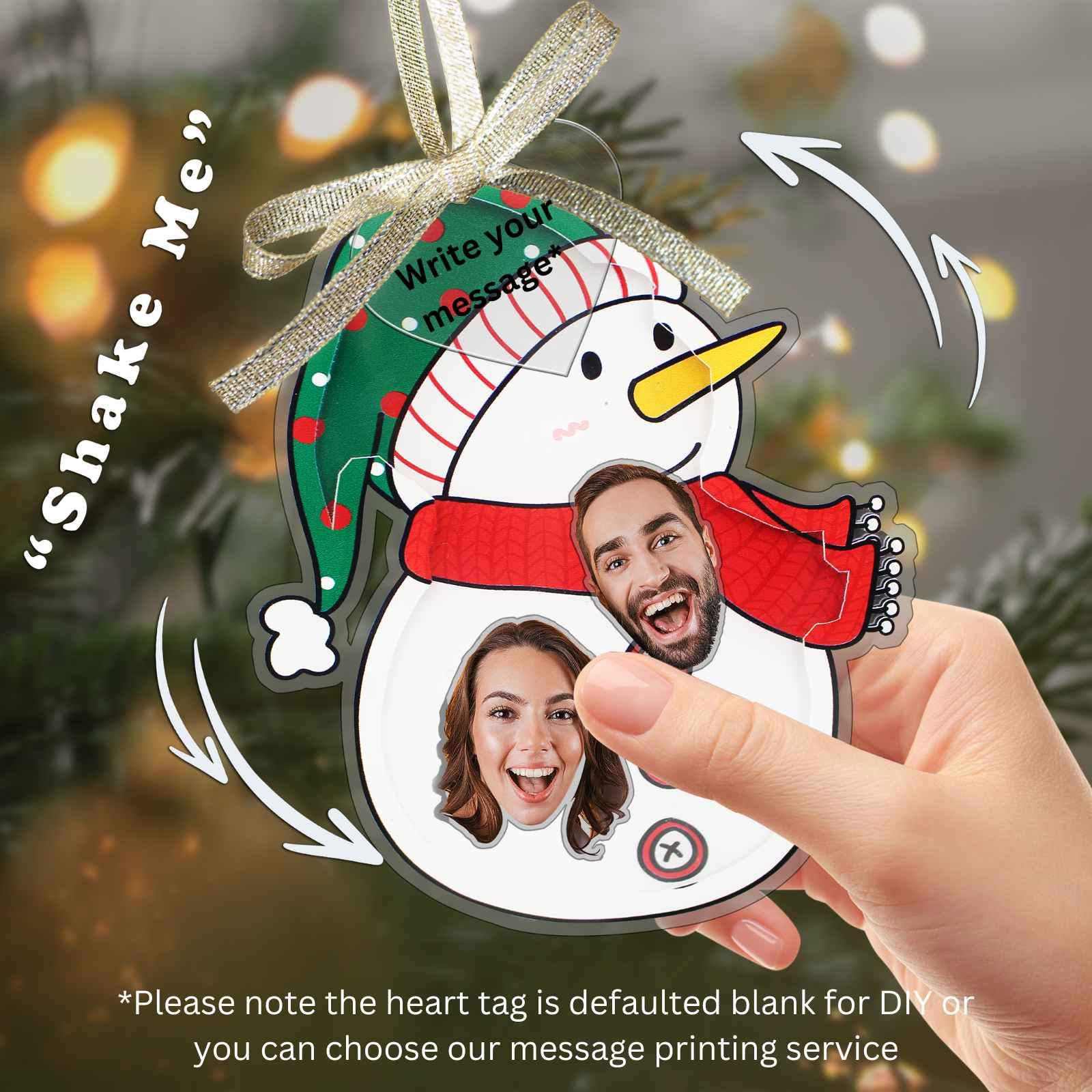 Personalized Photo Shaker Ornaments, 2024 Christmas Ball Tree Decorations Acrylic Bauble Ornament With Name Using My Photo, Xmas Décor Ornaments Personalized Memories For Christmas Family Keepsake - uniqicon