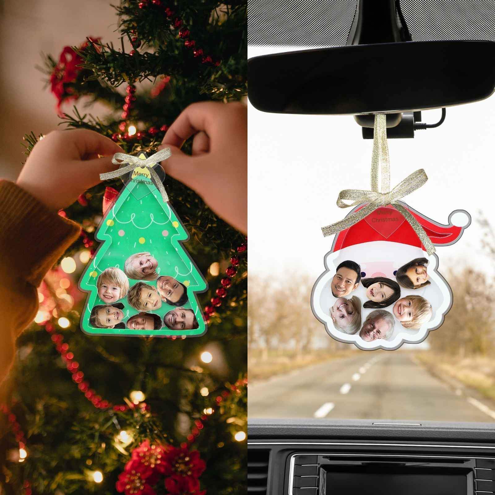 Personalized Photo Shaker Ornaments, 2024 Christmas Ball Tree Decorations Acrylic Bauble Ornament With Name Using My Photo, Xmas Décor Ornaments Personalized Memories For Christmas Family Keepsake - uniqicon