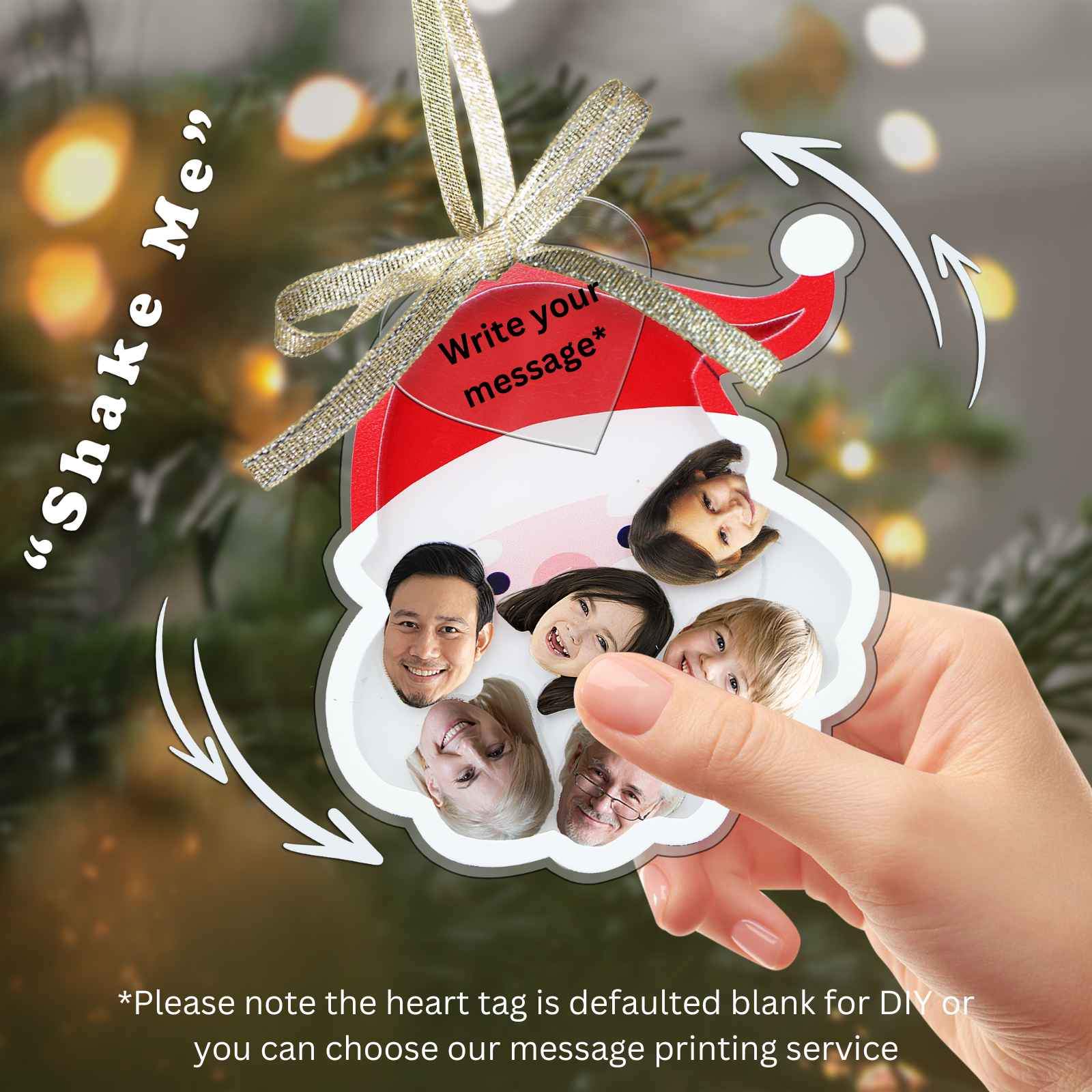 Personalized Photo Shaker Ornaments, 2024 Christmas Ball Tree Decorations Acrylic Bauble Ornament With Name Using My Photo, Xmas Décor Ornaments Personalized Memories For Christmas Family Keepsake - uniqicon