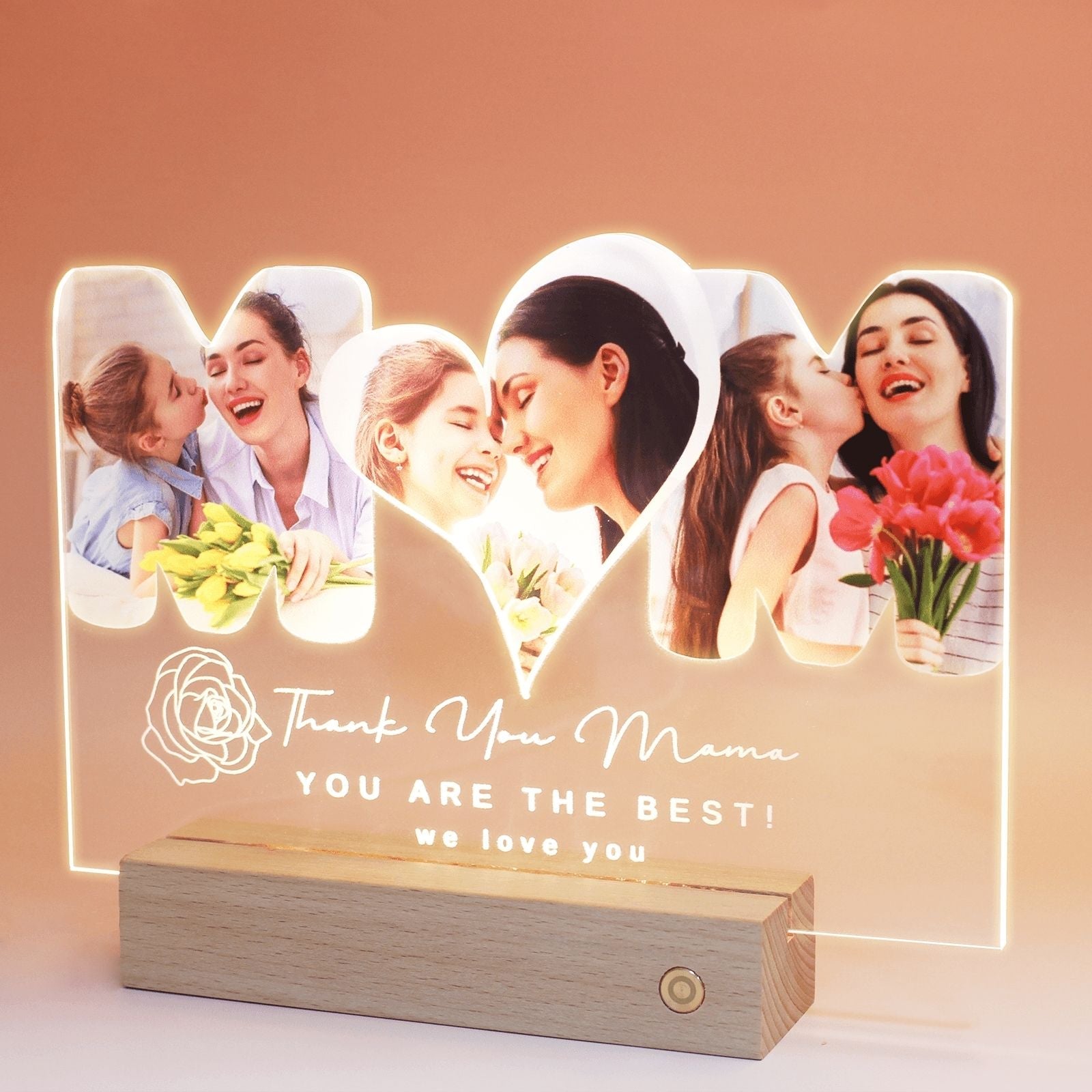 Uniqicon Mothers Day Gifts Mother in Law Gifts for Mom Thankgiving Gifts Custom Acrylic Photo Frame Plaque Desk Decorative Sign Present for Home Room Office - uniqicon