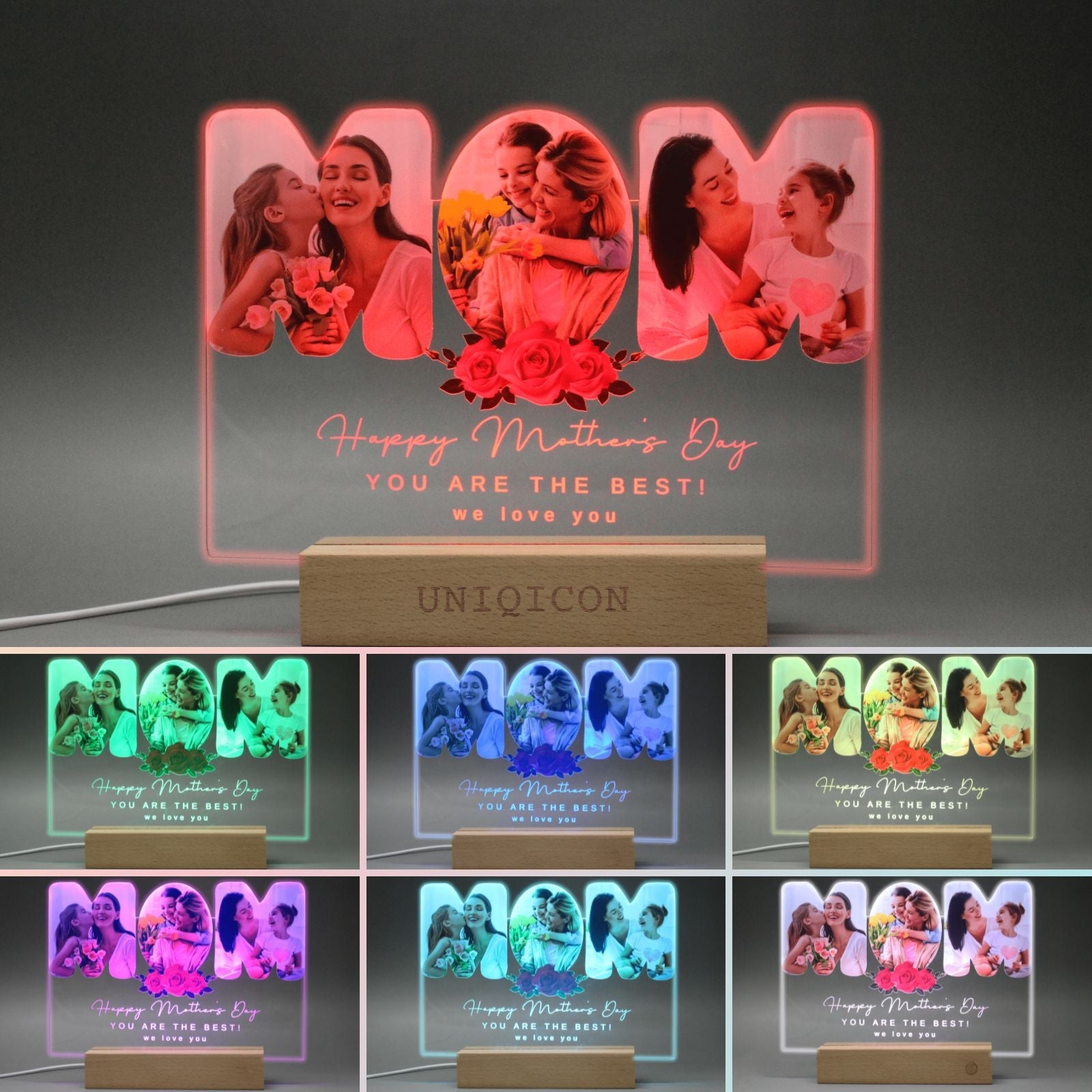 Uniqicon Mothers Day Gifts Mother in Law Gifts for Mom Thankgiving Gifts Custom Acrylic Photo Frame Plaque Desk Decorative Sign Present for Home Room Office - uniqicon