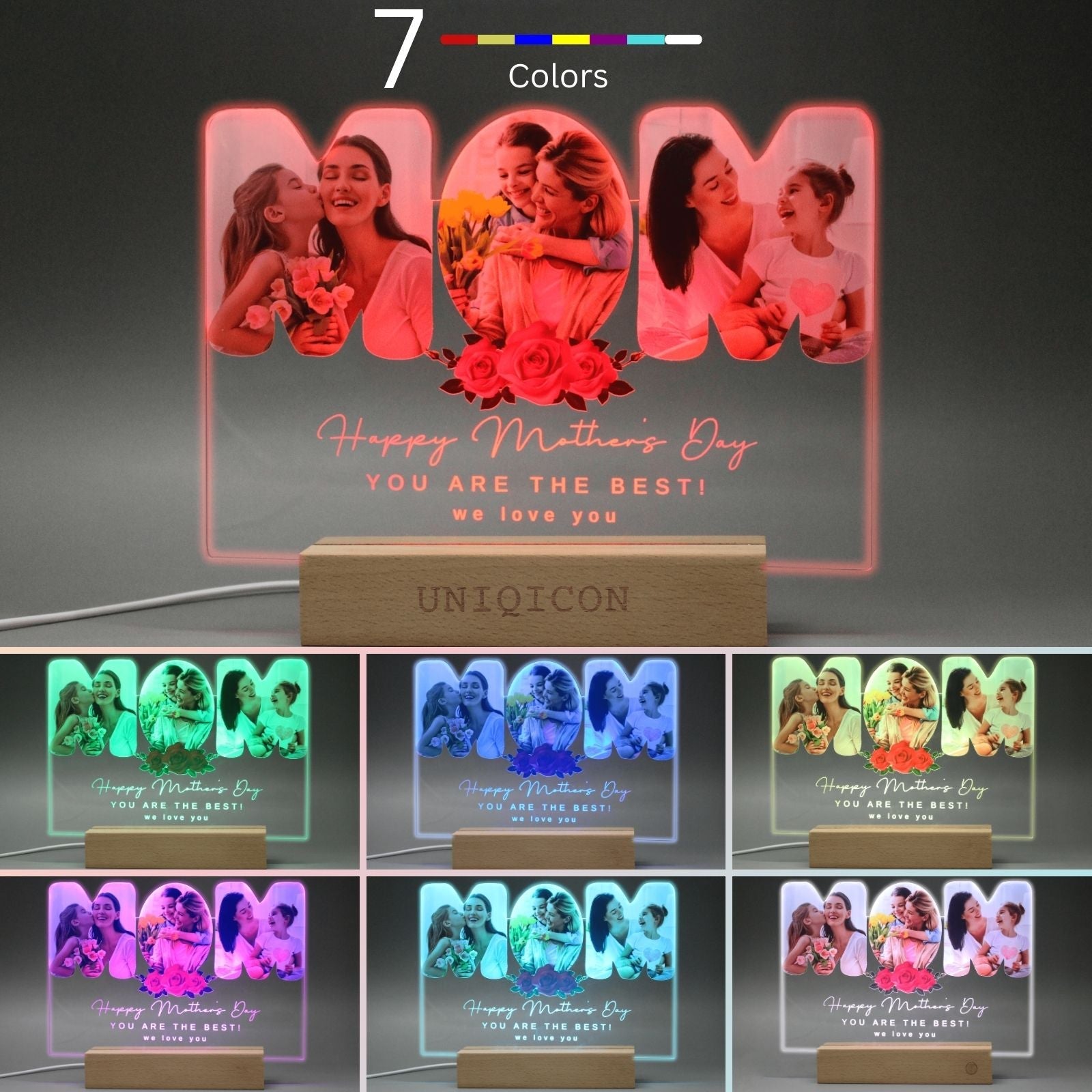 Uniqicon Mothers Day Gifts Mother in Law Gifts for Mom Thankgiving Gifts Custom Acrylic Photo Frame Plaque Desk Decorative Sign Present for Home Room Office - uniqicon