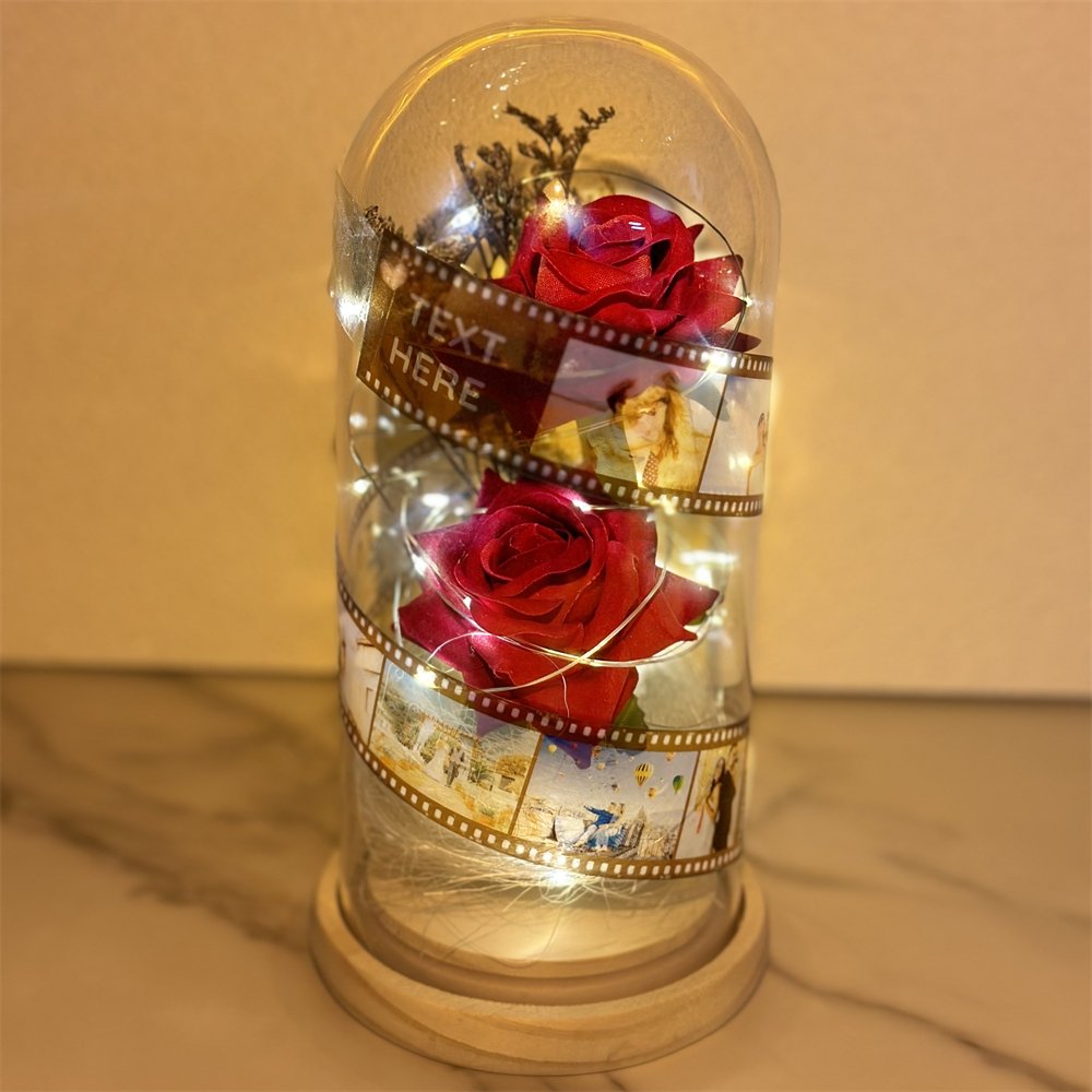 Anniversary & Valentine's Day Gifts For Mom Women, Personalized Rose Lamp, Mother's Day, Birthday Presents For Mom,Girlfriends & Wives Handmade Roses Flowers Galaxy Eternal Enchanted Rose Glass Dome With Message 2F - uniqicon