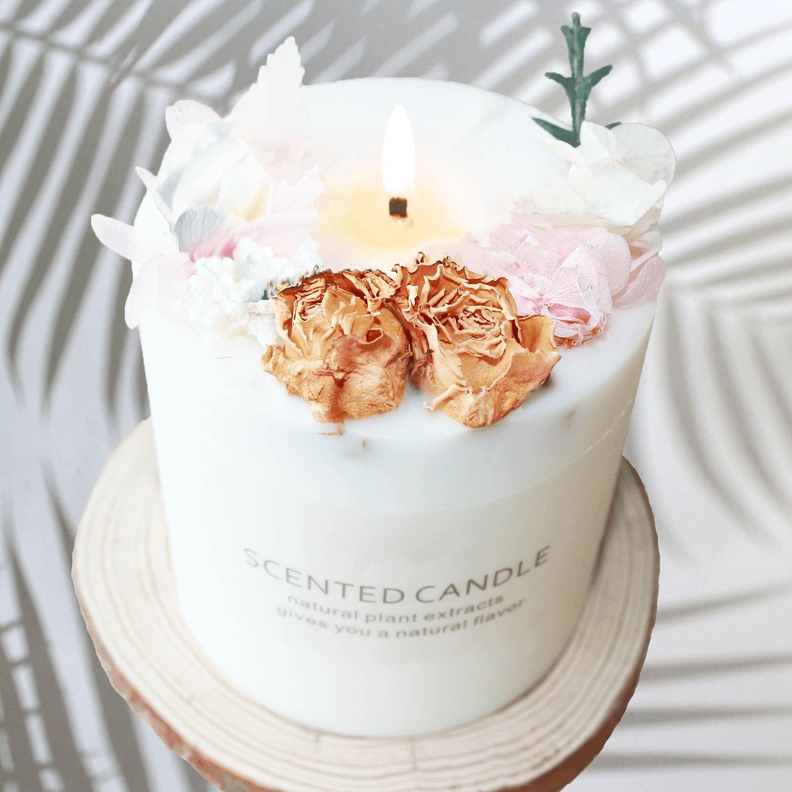 Natural soy scented pillar candles, luxury non toxic white bathroom candle, scented wax romantic rose jar candles aesthetic decorative gifts for women, home - uniqicon