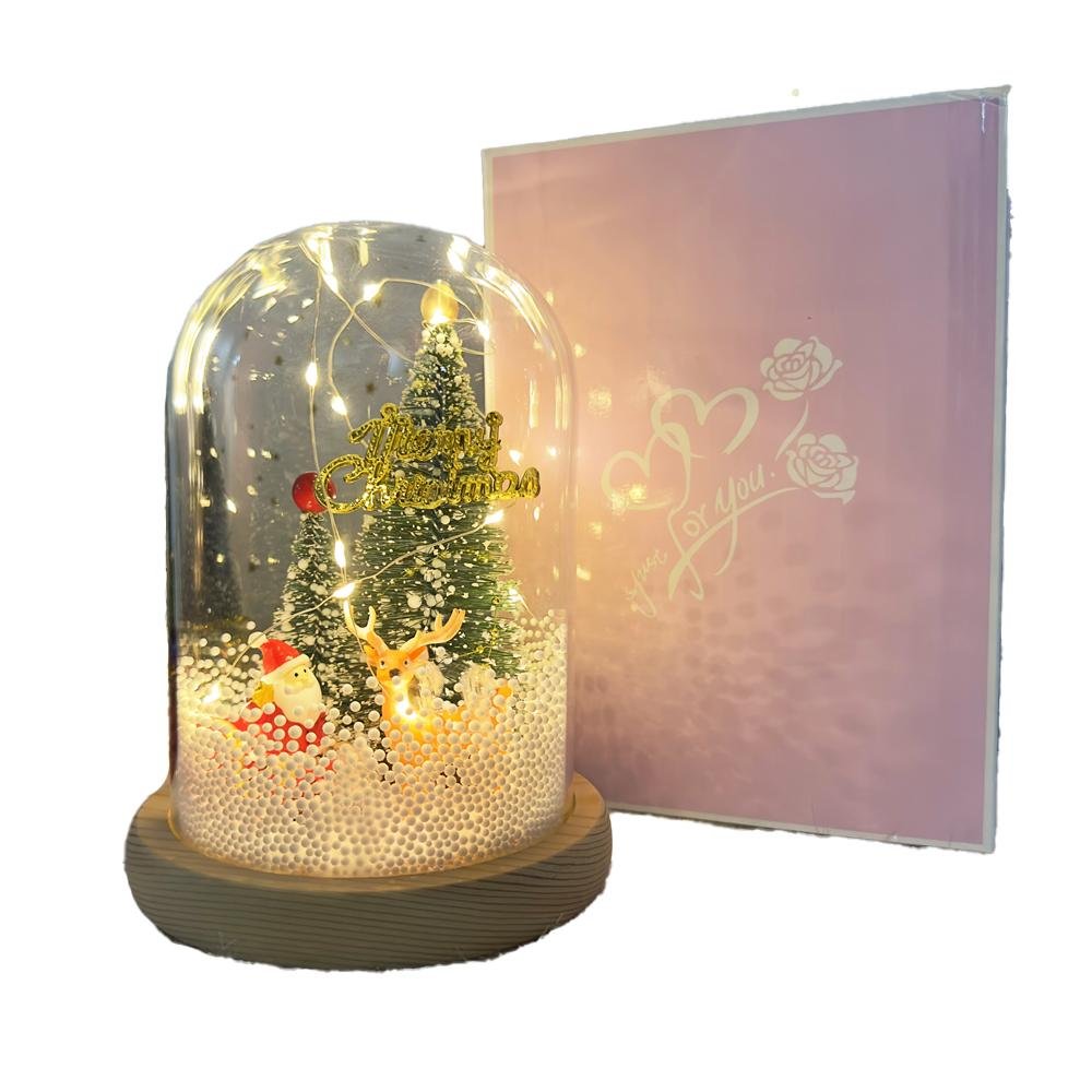 Personalized Christmas Snow Globe With Picture Film Roll, Led Lights Music Box Gift In Glass Dome, Xmas Santa Clause Snowflakes Decorations Tree , Indoor Home Decor Gifts, Snowman Ornaments Trees Globes Decoration With Light, Birthday Gift - uniqicon