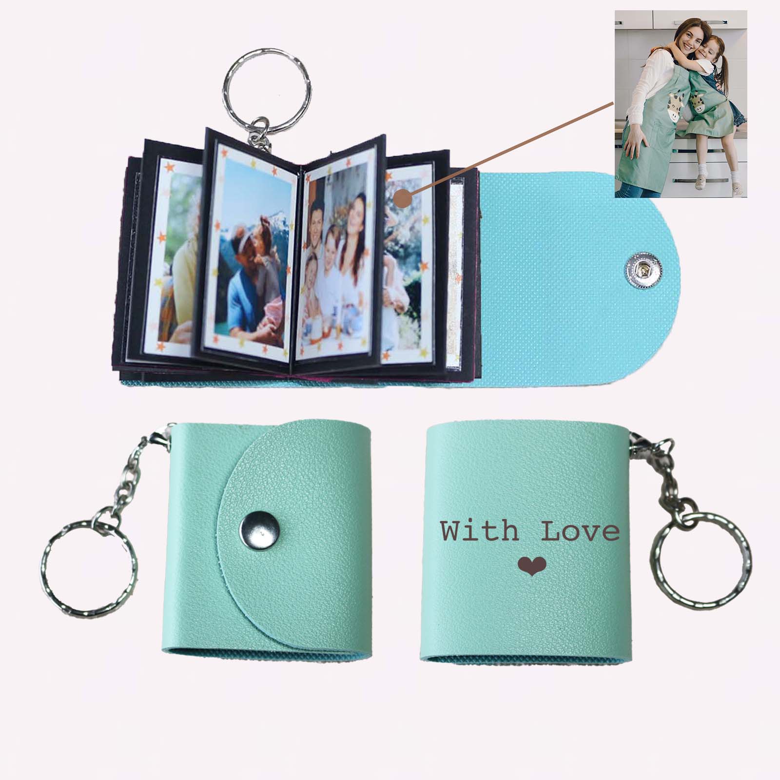 Scrapbook Keychain Mini Photo Album Keychain Gift for Her Photo Frame –  MyCameraRollKeychain