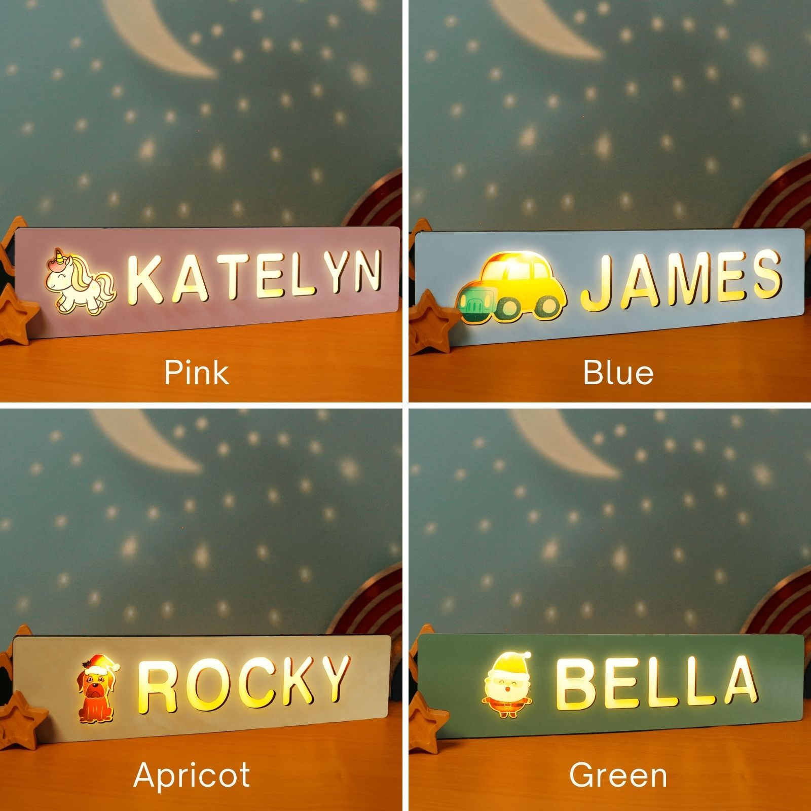 Personalized wooden letter Night Light, cute led letter light up Engraved Hollow out design, Custom Name text Letter Lamp Decor Gift for Kids Couples Friends Girlfriend Boyfriend - uniqicon